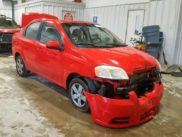 KL1TD56E29B396927 - 2009 CHEVROLET AVEO LS RED photo 1