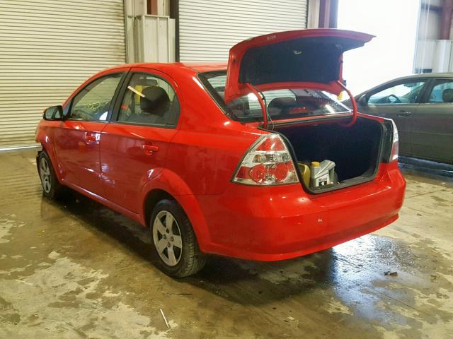 KL1TD56E29B396927 - 2009 CHEVROLET AVEO LS RED photo 3