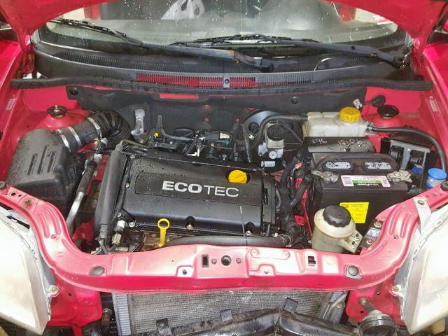 KL1TD56E29B396927 - 2009 CHEVROLET AVEO LS RED photo 7