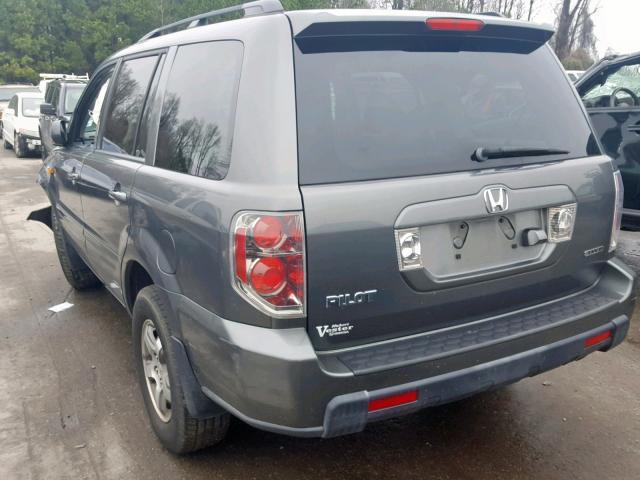 5FNYF187X7B018106 - 2007 HONDA PILOT EXL GRAY photo 3