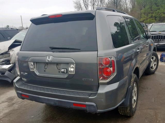 5FNYF187X7B018106 - 2007 HONDA PILOT EXL GRAY photo 4