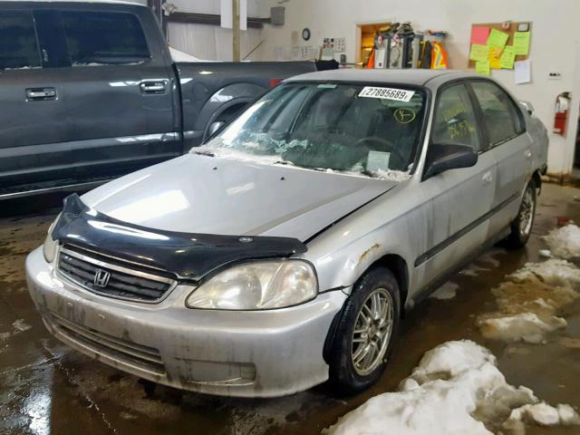 2HGEJ6615YH929762 - 2000 HONDA CIVIC BASE SILVER photo 2