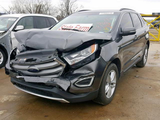 2FMPK3J84HBB56207 - 2017 FORD EDGE SEL CHARCOAL photo 2