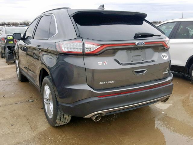 2FMPK3J84HBB56207 - 2017 FORD EDGE SEL CHARCOAL photo 3