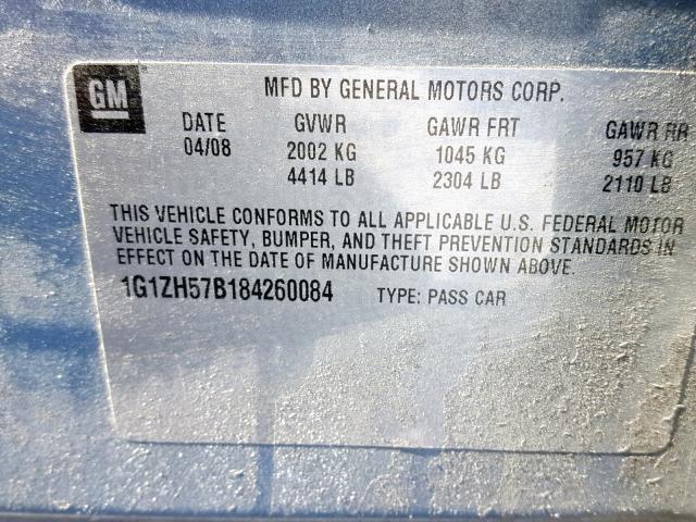 1G1ZH57B184260084 - 2008 CHEVROLET MALIBU 1LT 灰色 照片 10