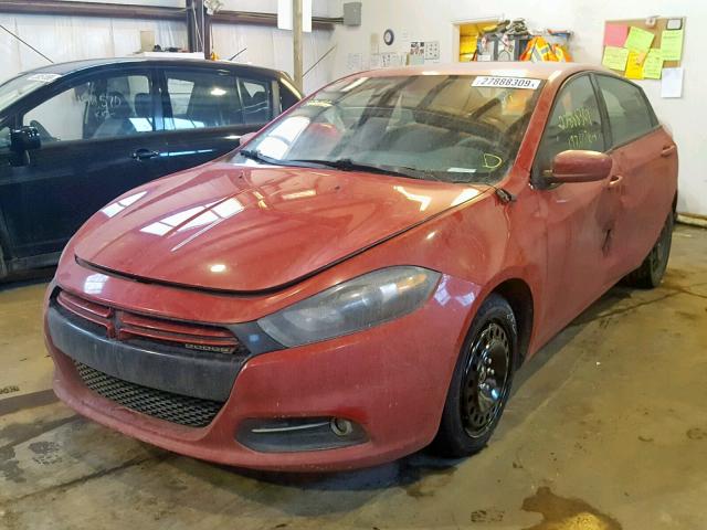 1C3CDFBH8DD147130 - 2013 DODGE DART SXT RED photo 2