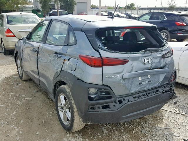 KM8K12AA7KU242249 - 2019 HYUNDAI KONA SE GRAY photo 3