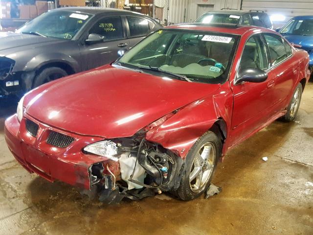 1G2NF52E44C228070 - 2004 PONTIAC GRAND AM S MAROON photo 2