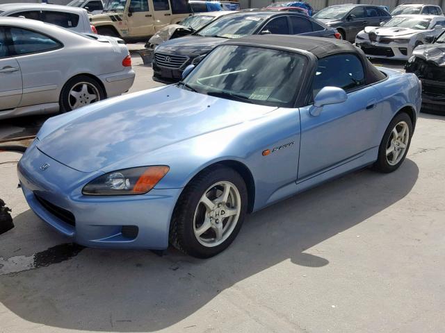 JHMAP11462T003153 - 2002 HONDA S2000 BLUE photo 2