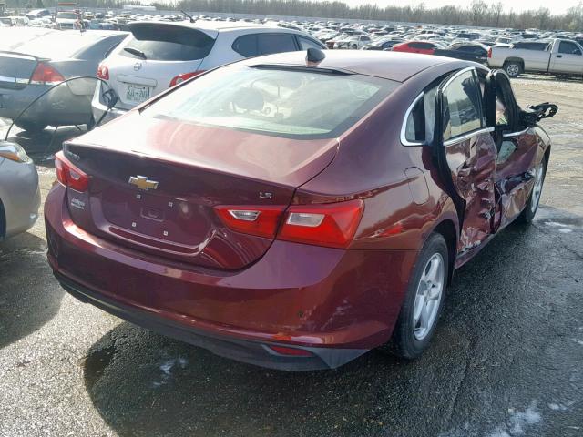 1G1ZB5ST3GF274234 - 2016 CHEVROLET MALIBU LS MAROON photo 4