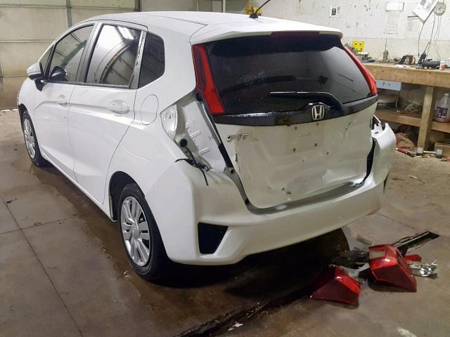 3HGGK5H54FM716428 - 2015 HONDA FIT LX WHITE photo 3