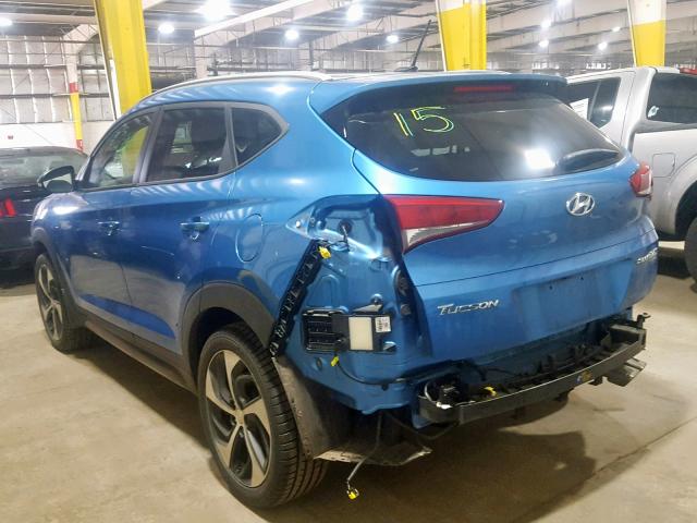 KM8J33A24GU077479 - 2016 HYUNDAI TUCSON LIM BLUE photo 3