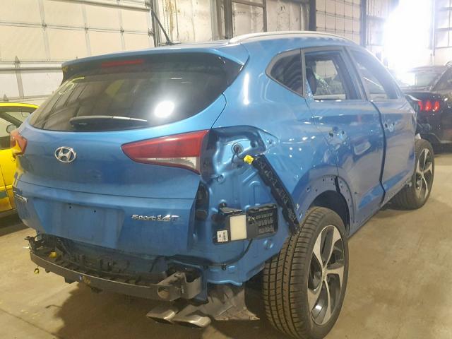 KM8J33A24GU077479 - 2016 HYUNDAI TUCSON LIM BLUE photo 4