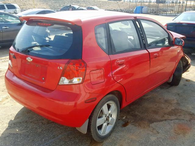 KL1TD66628B003859 - 2008 CHEVROLET AVEO BASE Қызыл фото 4