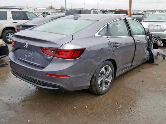 19XZE4F50KE006460 - 2019 HONDA INSIGHT EX GRAY photo 4