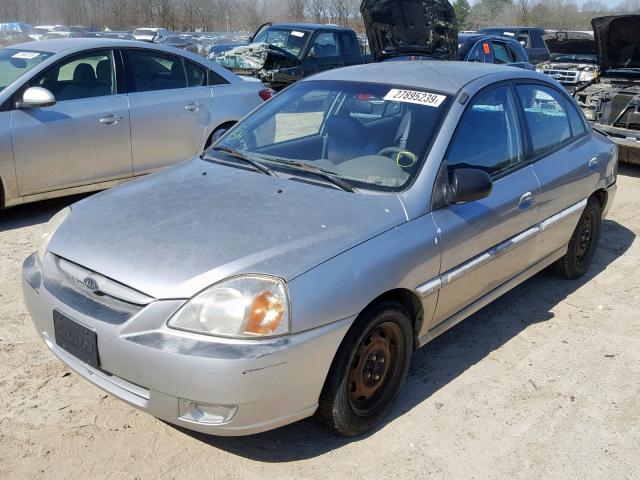 KNADC125156365568 - 2005 KIA RIO GRAY photo 2