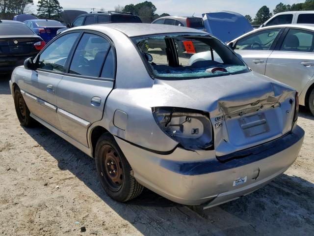 KNADC125156365568 - 2005 KIA RIO GRAY photo 3