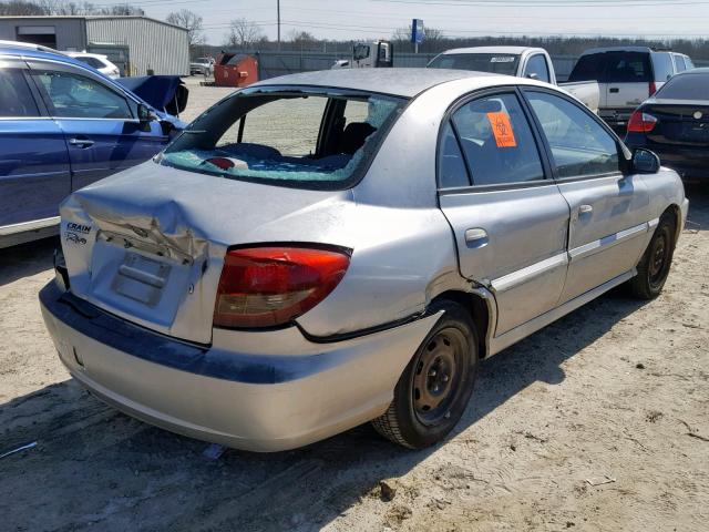 KNADC125156365568 - 2005 KIA RIO GRAY photo 4