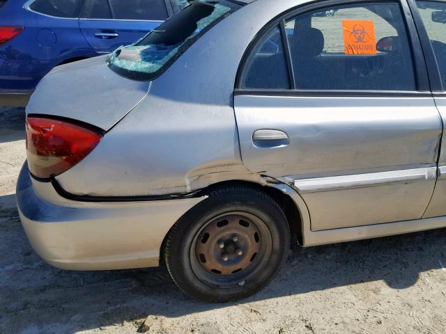 KNADC125156365568 - 2005 KIA RIO GRAY photo 9