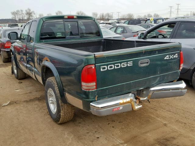 1B7GG22Y6XS275153 - 1999 DODGE DAKOTA GREEN photo 3