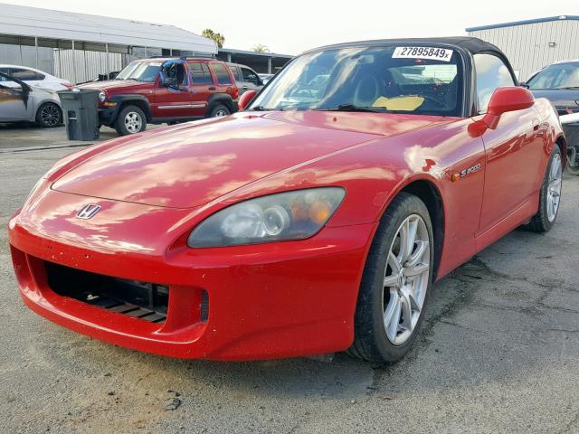 JHMAP21414T003697 - 2004 HONDA S2000 RED photo 2