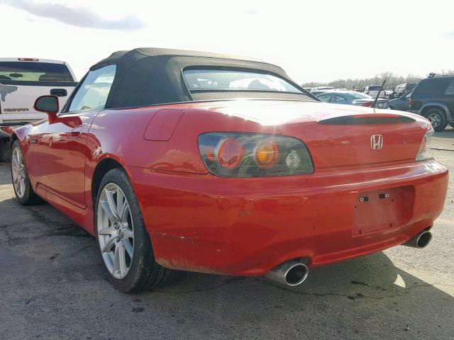 JHMAP21414T003697 - 2004 HONDA S2000 RED photo 3