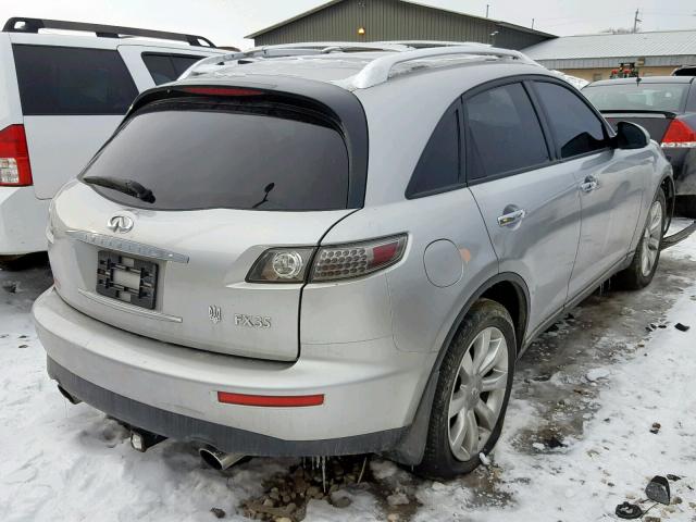 JNRAS08W05X211138 - 2005 INFINITI FX35 SILVER photo 4