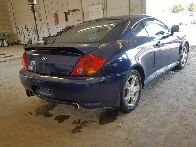 KMHHN65F93U059285 - 2003 HYUNDAI TIBURON GT BLUE photo 4