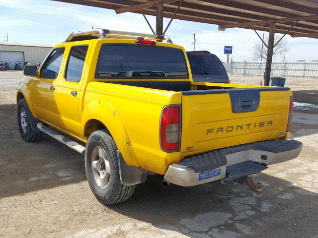 1N6ED27T71C379680 - 2001 NISSAN FRONTIER C YELLOW photo 3