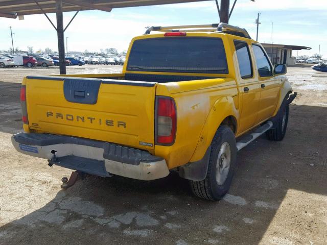 1N6ED27T71C379680 - 2001 NISSAN FRONTIER C YELLOW photo 4