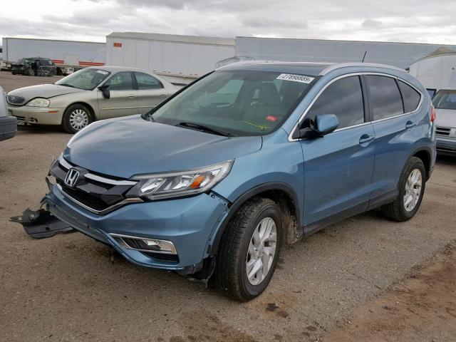 2HKRM3H73GH544472 - 2016 HONDA CR-V EXL BLUE photo 2