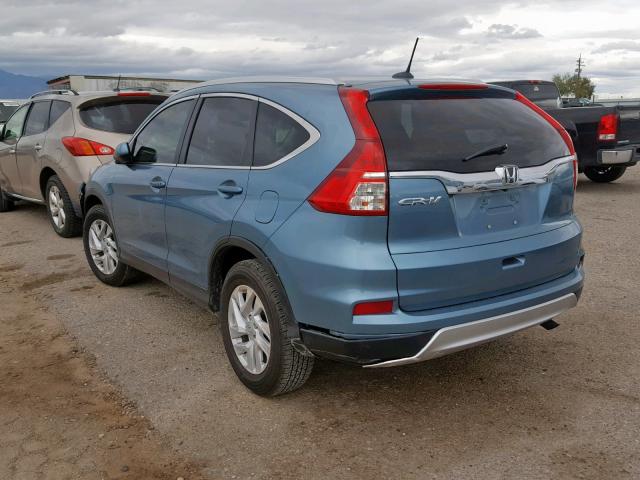 2HKRM3H73GH544472 - 2016 HONDA CR-V EXL BLUE photo 3