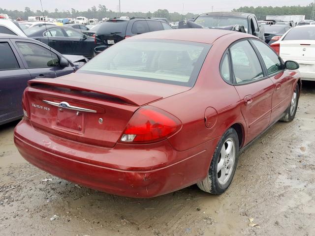 1FAFP55SX2G109174 - 2002 FORD TAURUS SES RED photo 4