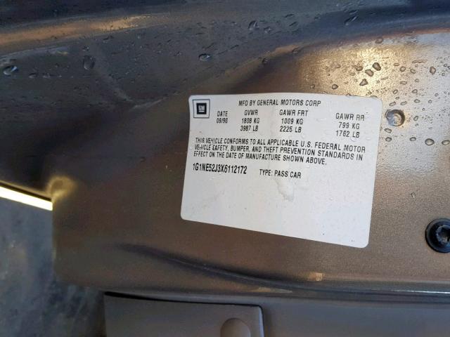 1G1NE52J3X6112172 - 1999 CHEVROLET MALIBU LS TAN photo 10