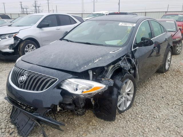 2G4GN5EX9F9152873 - 2015 BUICK REGAL PREM GRAY photo 2