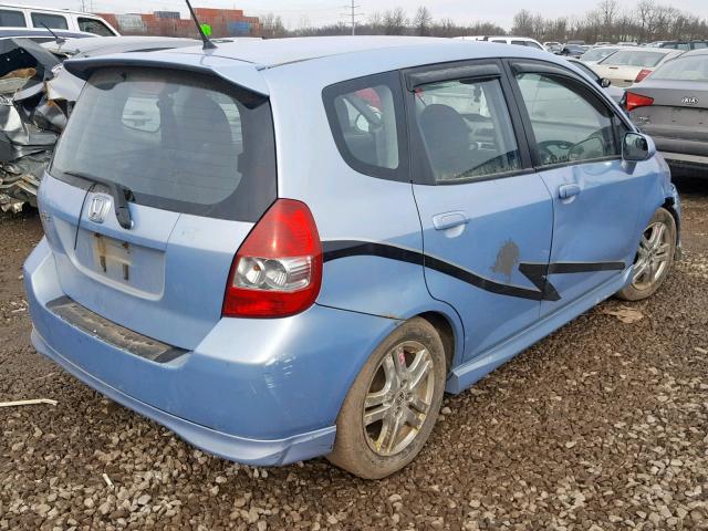 JHMGD37658S008141 - 2008 HONDA FIT SPORT BLUE photo 4