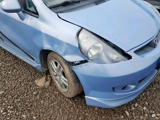 JHMGD37658S008141 - 2008 HONDA FIT SPORT BLUE photo 9