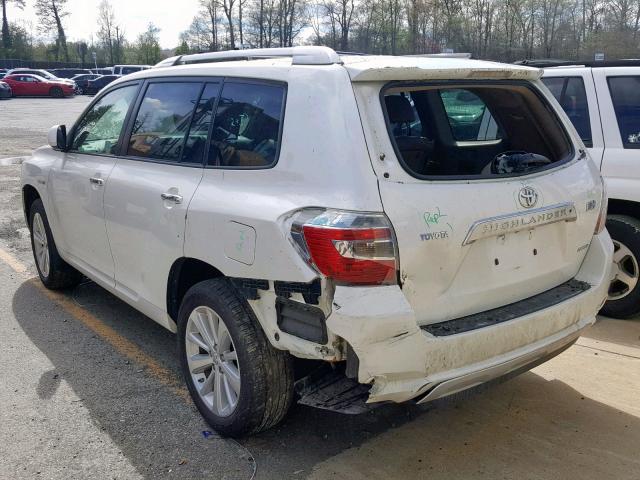 JTEEW44A882003657 - 2008 TOYOTA HIGHLANDER WHITE photo 3