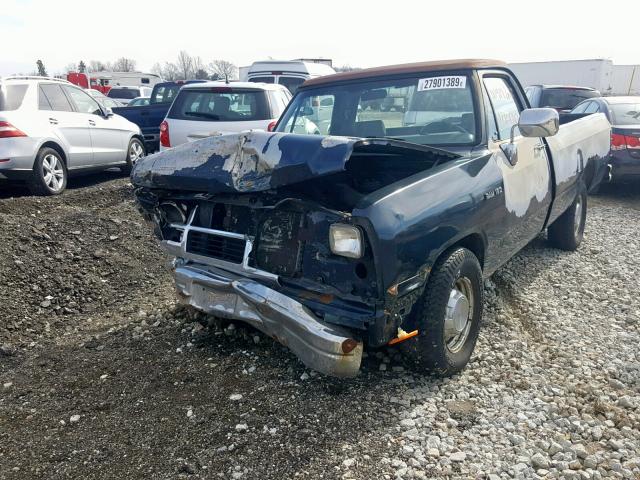 1B7HE16Y8NS643974 - 1992 DODGE D-SERIES D BLUE photo 2