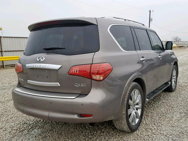 JN8AZ2ND7E9751332 - 2014 INFINITI QX80 SILVER photo 4