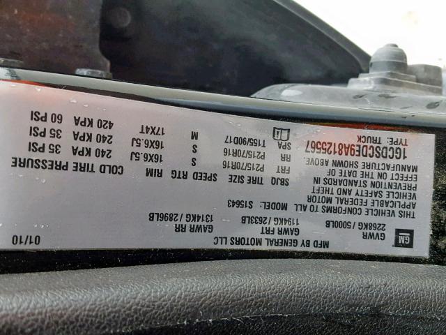 1GCDSCDE9A8125567 - 2010 CHEVROLET COLORADO L BLACK photo 10