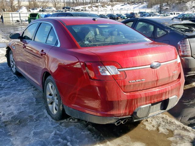 1FAHP2EW1AG134795 - 2010 FORD TAURUS SEL RED photo 3