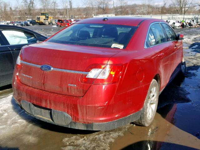 1FAHP2EW1AG134795 - 2010 FORD TAURUS SEL RED photo 4