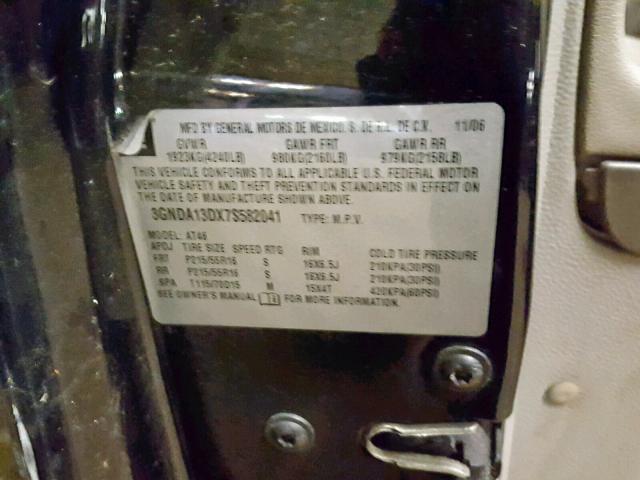 3GNDA13DX7S582041 - 2007 CHEVROLET HHR LS შავი ფოტო 10