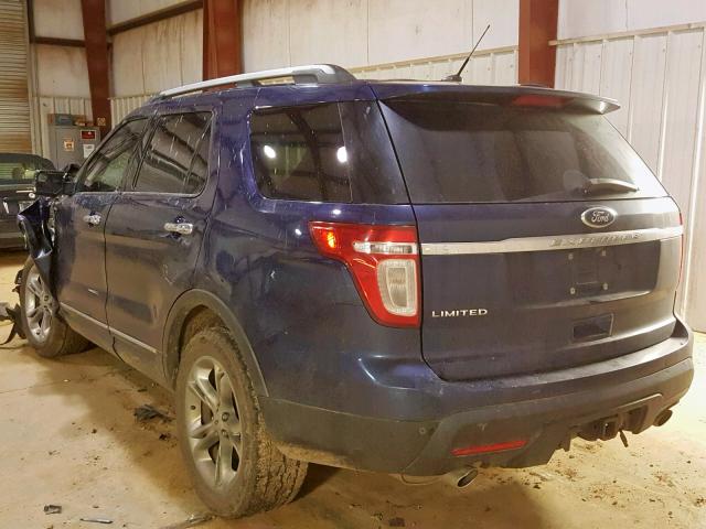 1FMHK7F81BGA01697 - 2011 FORD EXPLORER L BLUE photo 3