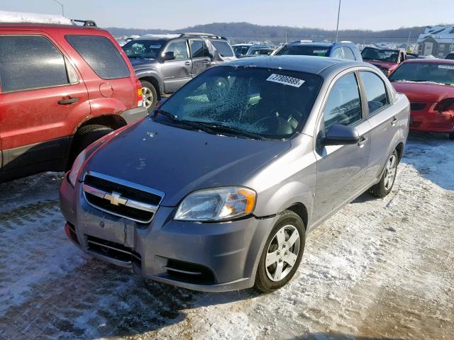 KL1TD56E99B349054 - 2009 CHEVROLET AVEO LS GRAY photo 2