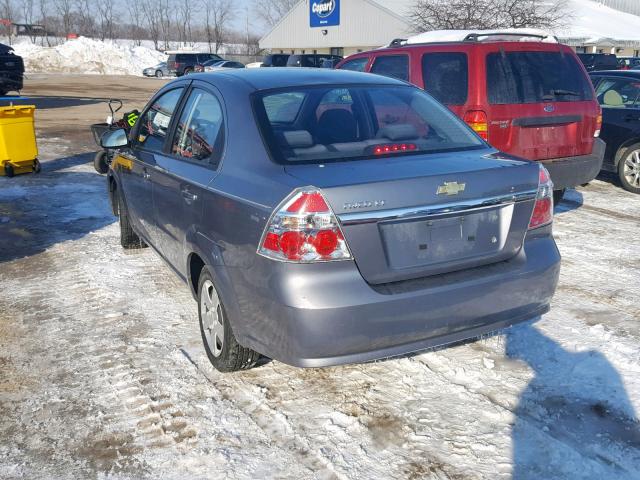 KL1TD56E99B349054 - 2009 CHEVROLET AVEO LS GRAY photo 3