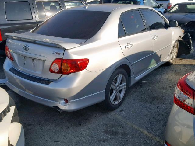 1NXBE4EE5AZ295687 - 2010 TOYOTA COROLLA XR SILVER photo 4