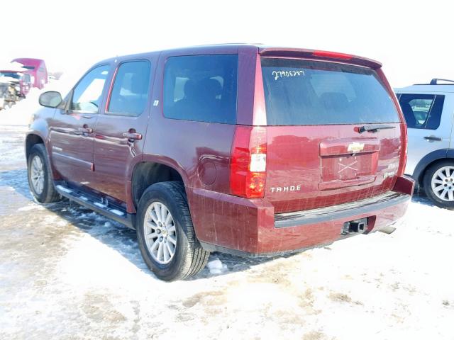 1GNFK135X9R140302 - 2009 CHEVROLET TAHOE HYBR RED photo 3