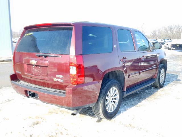 1GNFK135X9R140302 - 2009 CHEVROLET TAHOE HYBR RED photo 4